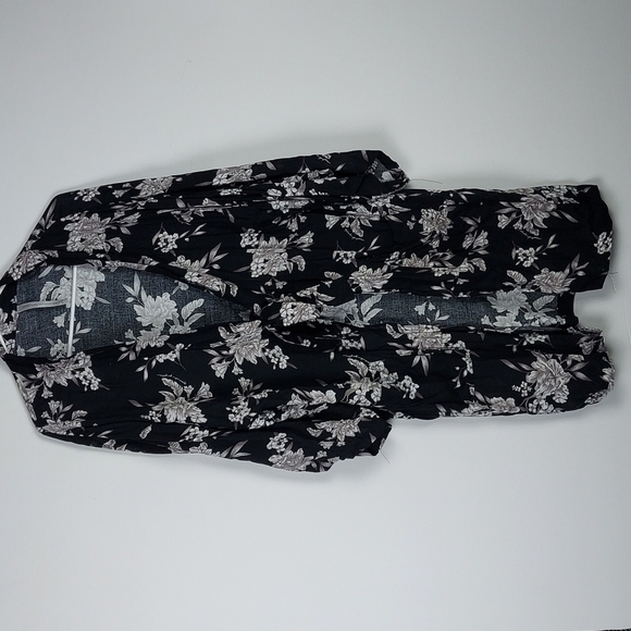 Black Floral Robe by Spiritual Gangster,  one size - Picture 1 of 6